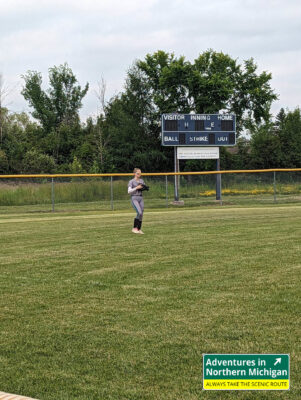 Maddie playing softball in Sault Ste. Marie