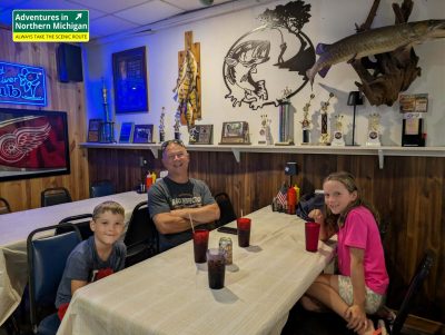 Brayden, Guy and Ann at Rapid River Pub in Michigan's Upper Peninsula