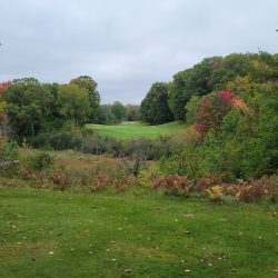 The Loon Golf Resort - The Ridge Hole 18 Par 4 view of green from tee box