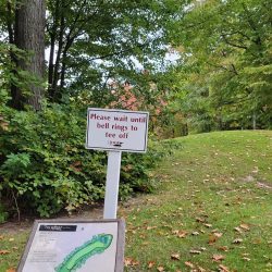 The Loon Golf Resort - The Ridge Golf Course Hole 9 Par 5 Waiting for bell to ring to tee off
