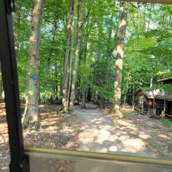 Caberfae Peaks Golf Course Confusing path to first hole